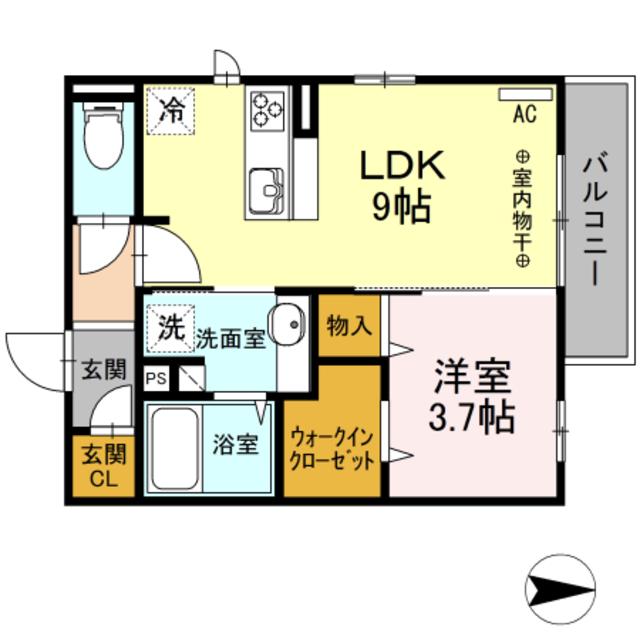サンフェリーチェ海老名(1LDK/3階)の間取り写真