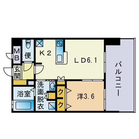 モントーレ博多クラシックコート(1LDK/11階)の間取り写真
