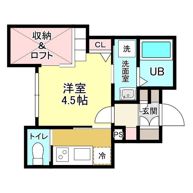 リードレジデンス上目黒(1K/1階)の間取り写真