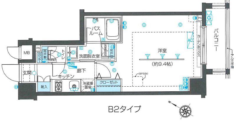 ZOOM目黒不動前(1K/3階)の間取り写真