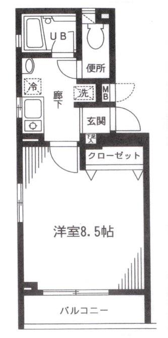 LAUREL(1K/2階)の間取り写真
