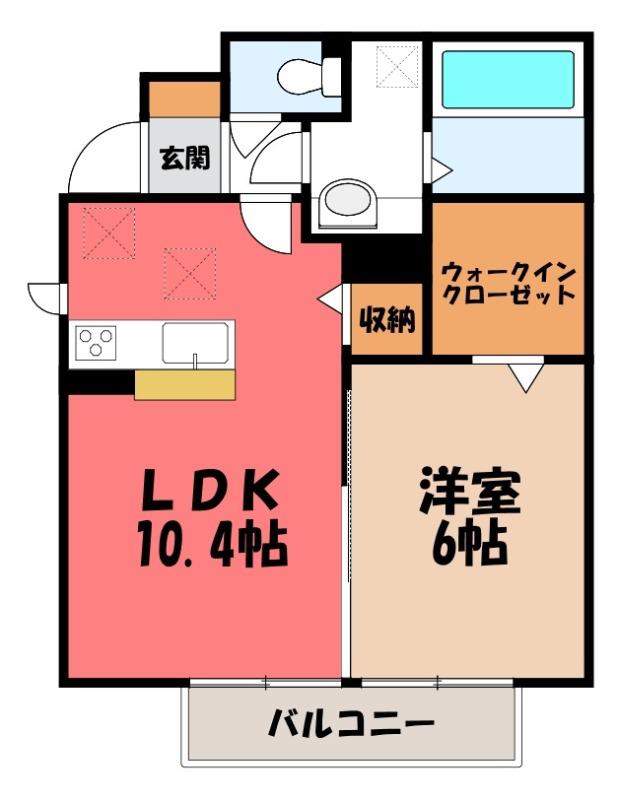 プルミエール本庄(1LDK/1階)の間取り写真