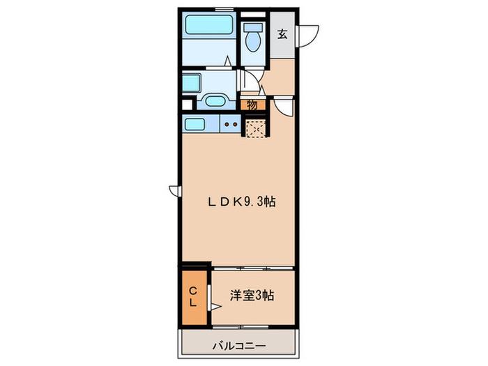 マルシェII(1LDK/3階)の間取り写真