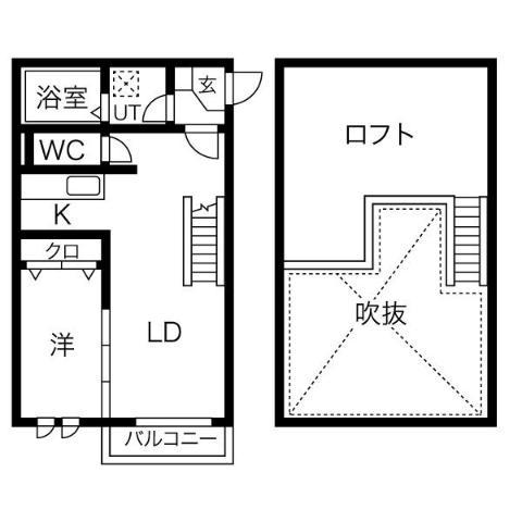 CREO八田壱番館(1LDK/2階)の間取り写真