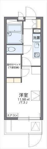 レオパレス愛(1K/1階)の間取り写真