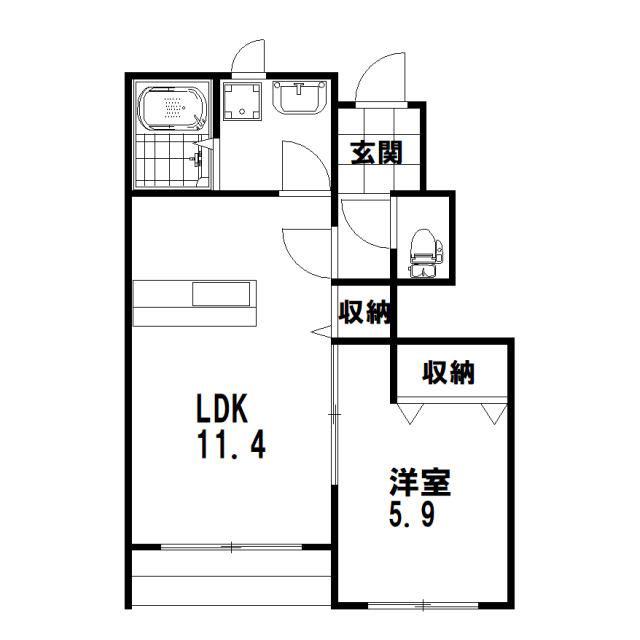 NOTRE MAISON 益城(1LDK/1階)の間取り写真