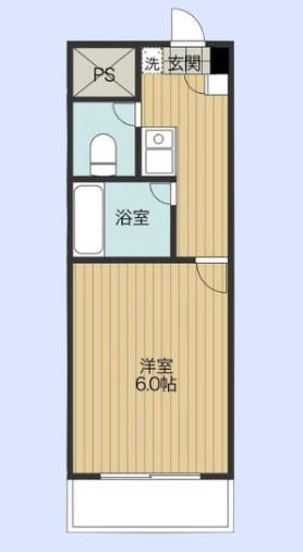 ドミール秀和(1K/1階)の間取り写真