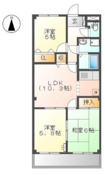 ルミナス南蔵王(3LDK/1階)の間取り写真