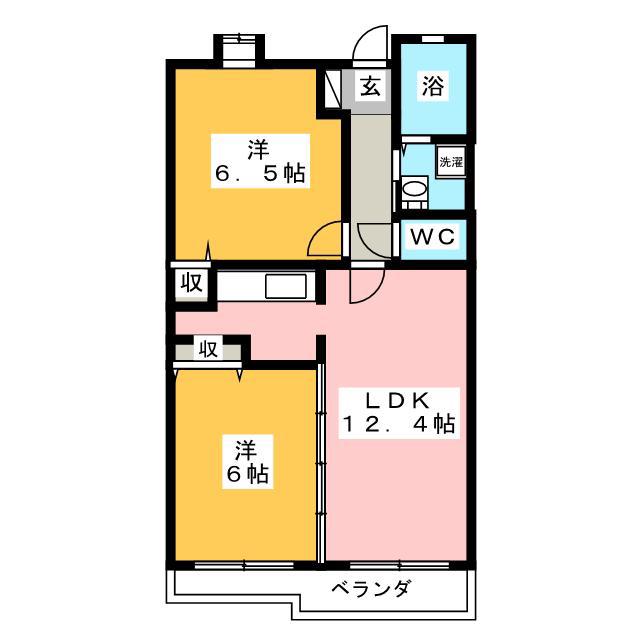 鷺沼ドルチェヴィータ(2LDK/1階)の間取り写真