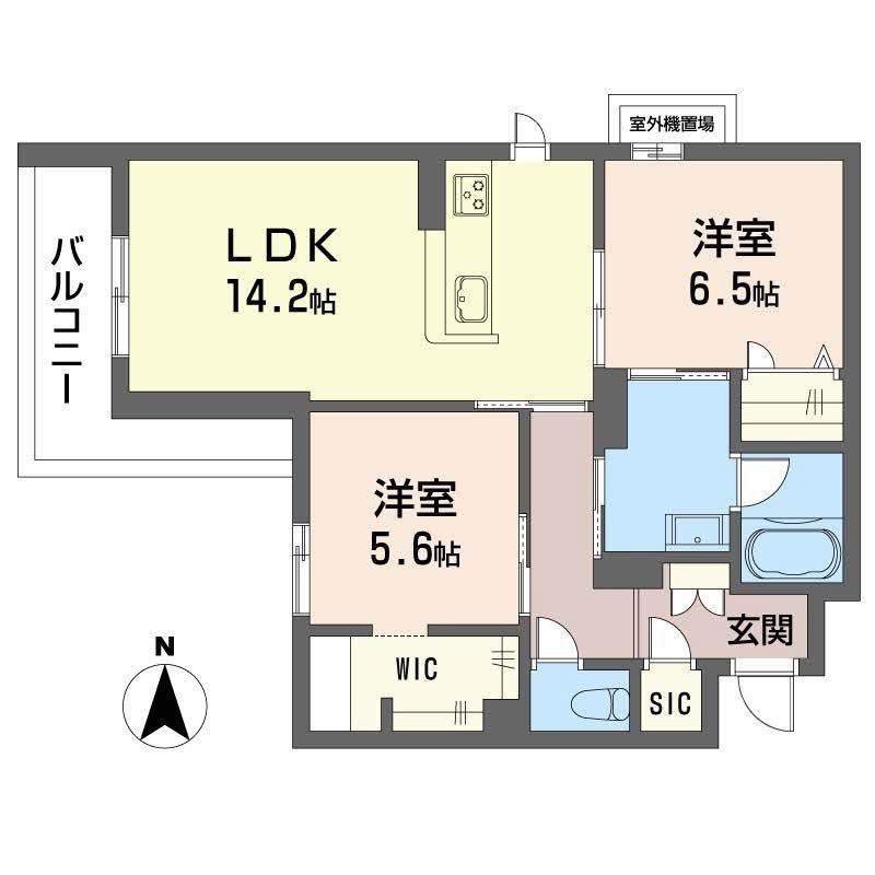 メゾンエディアン新金岡(2LDK/3階)の間取り写真
