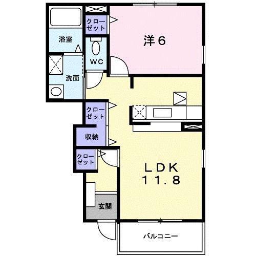 ガーデニア五番館(1LDK/1階)の間取り写真