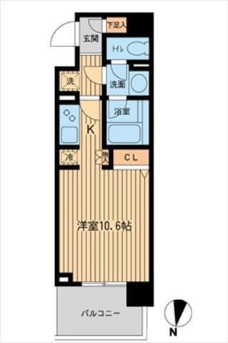ドゥーエ横濱台町(ワンルーム/4階)の間取り写真