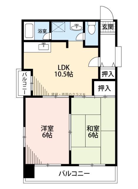 ベルメゾンイトウ(2LDK/2階)の間取り写真