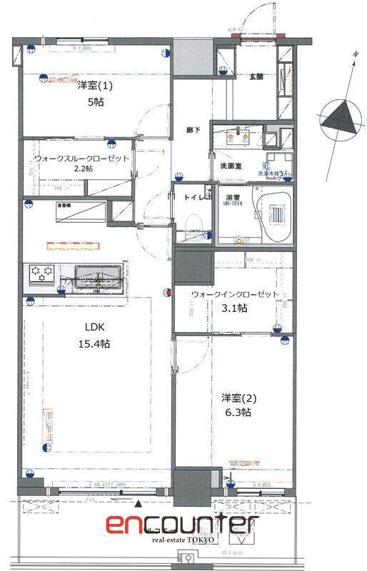THE KOSUGI TOWER(2LDK/45階)の間取り写真