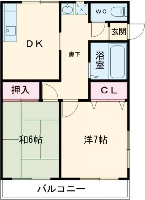 エクセレント メゾンアミューゼ(2DK/2階)の間取り写真