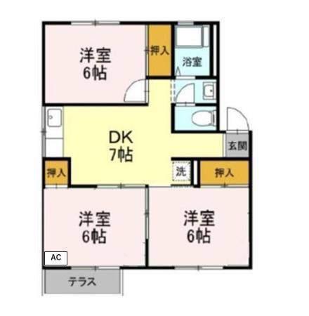 レザンシャトー(3DK/2階)の間取り写真