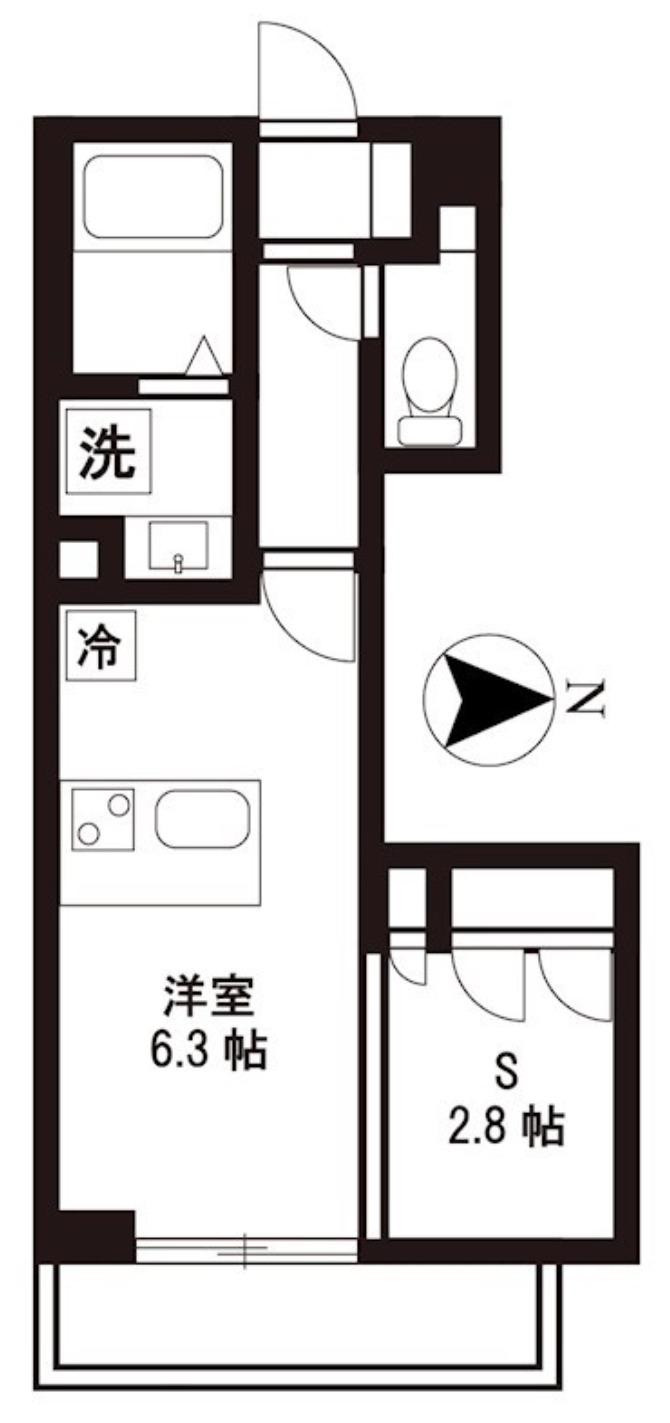 コンパルティア中村橋(ワンルーム/2階)の間取り写真