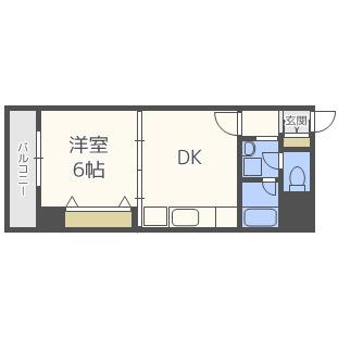 サウスパラジェ(1DK/7階)の間取り写真