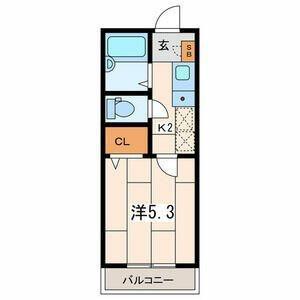 ステーションヴィラ大口II(1K/2階)の間取り写真