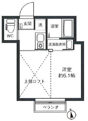 ときわ台TATSUMISOU(1K/2階)の間取り写真