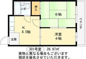 CLEAR HOSHIGAOKA.I(2K/1階)の間取り写真