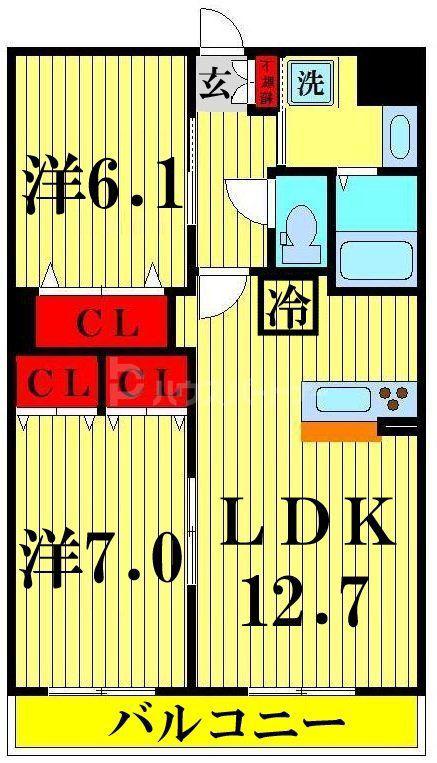 アリエッタ・ボスカート(2LDK/2階)の間取り写真