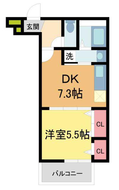 フジパレス西宮甲東園I番館(1DK/1階)の間取り写真