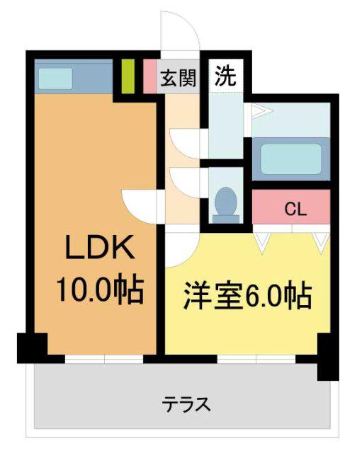 コンフィメゾン中山寺(1LDK/1階)の間取り写真