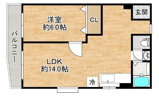 サンパティオ歌島(1LDK/5階)の間取り写真