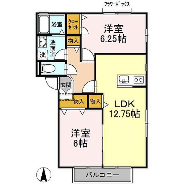 フォレスト(2LDK/1階)の間取り写真