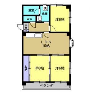 ニューパークメゾン半田(3LDK/1階)の間取り写真