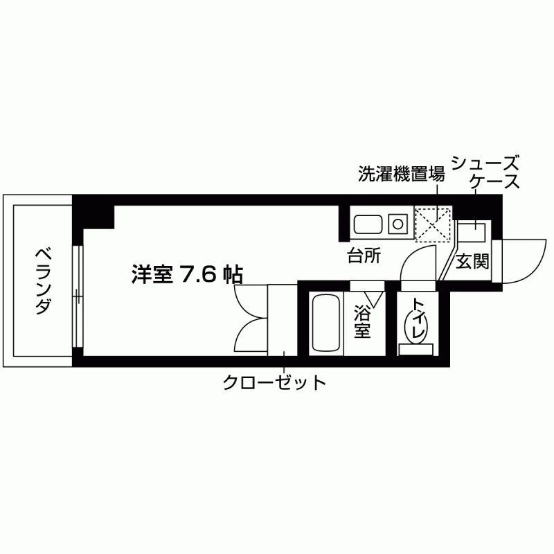 アミティ宝塚(1K/3階)の間取り写真