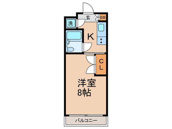 カサブローテ(1K/3階)の間取り写真