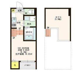 MI CASITA 箱崎(1K/1階)の間取り写真