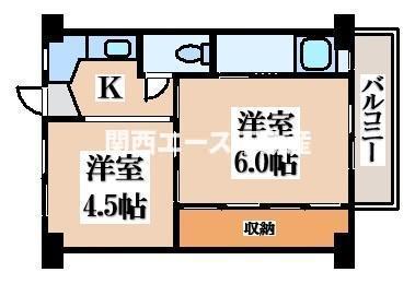 ビレッジハウス 水口(1DK/1階)の間取り写真