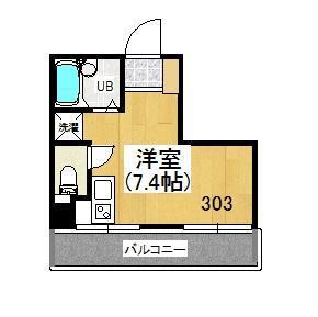 すざくHOUSE(ワンルーム/3階)の間取り写真
