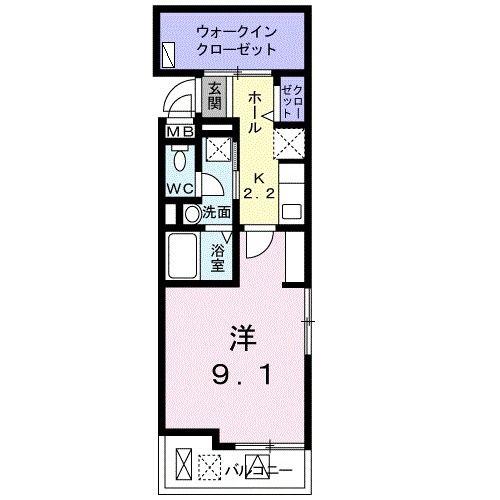 ライル ウエスト(1K/2階)の間取り写真