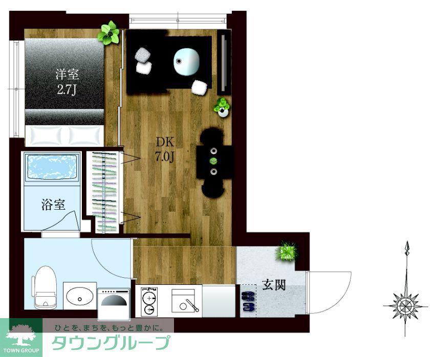 デュオメゾンプレミア蒲田(1DK/2階)の間取り写真