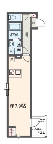 MELDIA北綾瀬IV(ワンルーム/1階)の間取り写真