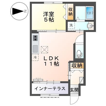 近鉄名古屋線 伏屋駅 徒歩3分 2階建 新築(1LDK/1階)の間取り写真