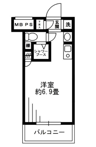 SOCIETY SHIN-NAKANO(ワンルーム/1階)の間取り写真