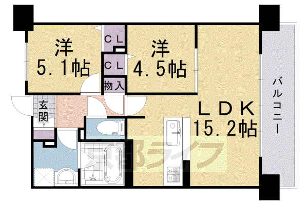MAISON PORTER BONHEUR(2LDK/1階)の間取り写真