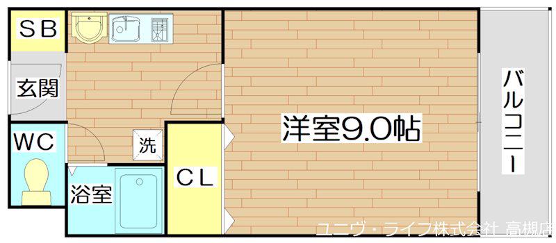 ユニバーサルコート(1K/1階)の間取り写真