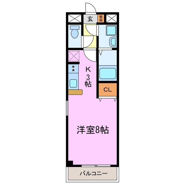 CASA RAFFINE DUEX(ワンルーム/2階)の間取り写真