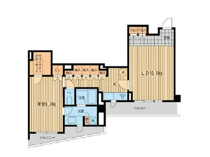 レジデンス代々木公園(1LDK/4階)の間取り写真