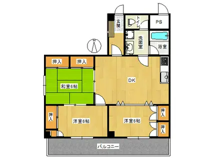 グレースマンションI(3DK/3階)の間取り写真