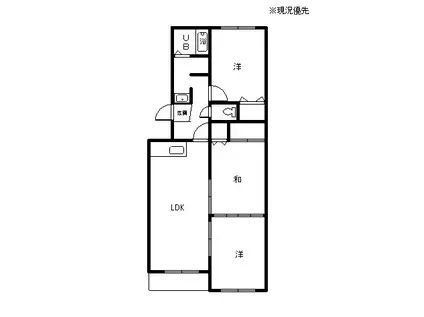 神田ハイツ上川(3LDK/1階)の間取り写真