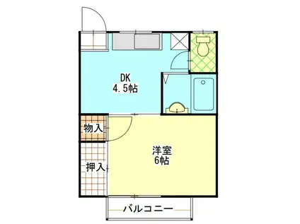 宮本コーポ(1DK/1階)の間取り写真