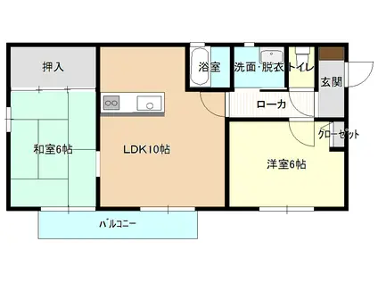 メゾン石田(2LDK/2階)の間取り写真