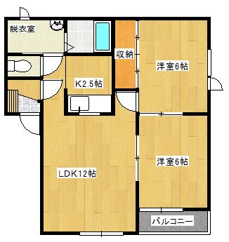 ハイセレールホンダ(2LDK/2階)の間取り写真